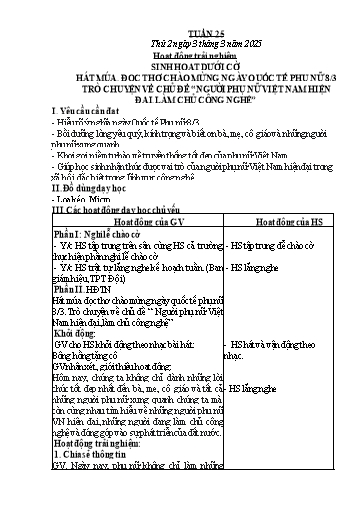 Kế hoạch bài dạy Lớp 4 - Tuần 25 - Năm học 2024-2025 - Nguyễn Thị Nhung