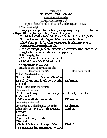 Kế hoạch bài dạy Lớp 4 - Tuần 27 - Năm học 2024-2025 - Lê Thị Thúy Hiền
