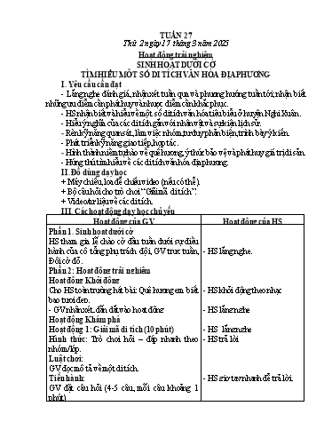 Kế hoạch bài dạy Lớp 4 - Tuần 27 - Năm học 2024-2025 - Nguyễn Thị Nhung