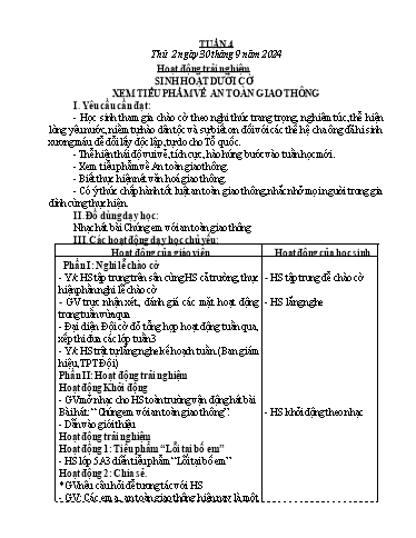 Kế hoạch bài dạy Lớp 4 - Tuần 4 - Năm học 2024-2025 - Lê Thị Thúy Hiền