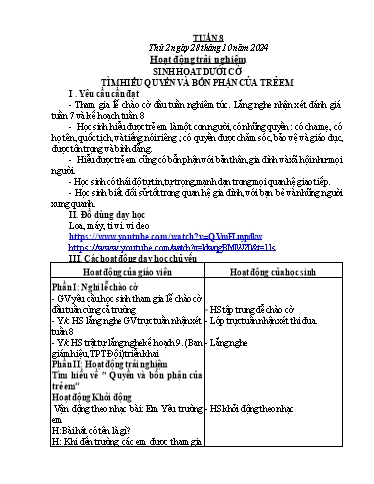 Kế hoạch bài dạy Lớp 4 - Tuần 8 - Năm học 2024-2025 - Nguyễn Thị Nhung