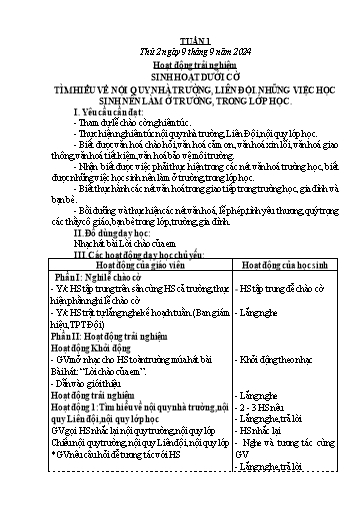 Kế hoạch bài dạy Lớp 5 - Tuần 1 - Năm học 2024-2025 - Đậu Thị Hoa