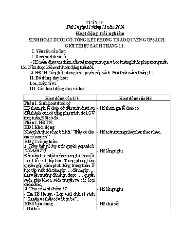 Kế hoạch bài dạy Lớp 5 - Tuần 10 - Năm học 2024-2025 - Đậu Thị Hoa
