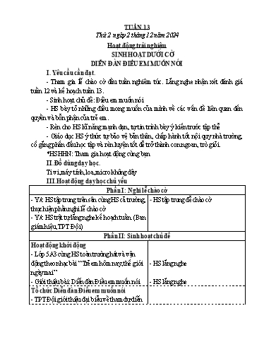 Kế hoạch bài dạy Lớp 5 - Tuần 13 - Năm học 2024-2025 - Trần Thị Diệp