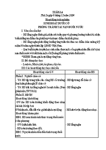 Kế hoạch bài dạy Lớp 5 - Tuần 14 - Năm học 2024-2025 - Trần Thị Diệp