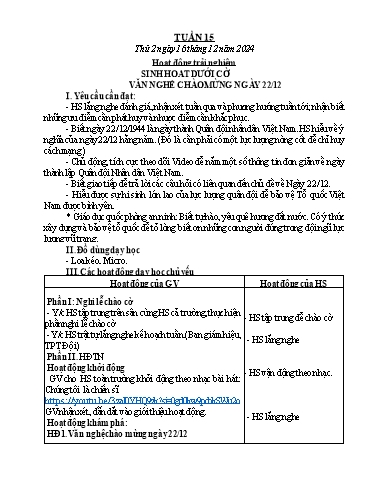 Kế hoạch bài dạy Lớp 5 - Tuần 15 - Năm học 2024-2025 - Đậu Thị Hoa