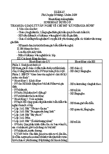 Kế hoạch bài dạy Lớp 5 - Tuần 17 - Năm học 2024-2025 - Đậu Thị Hoa