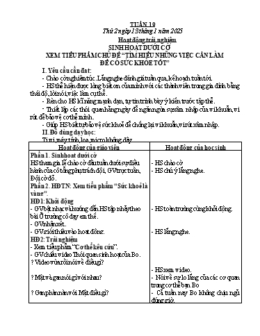 Kế hoạch bài dạy Lớp 5 - Tuần 19 - Năm học 2024-2025 - Lê Thị Tâm