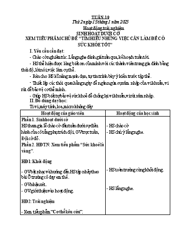 Kế hoạch bài dạy Lớp 5 - Tuần 19 - Năm học 2024-2025 - Trần Thị Khánh Vân