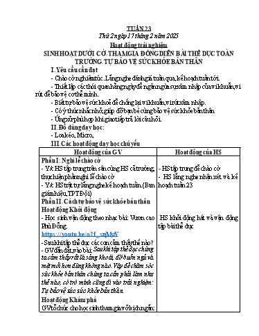 Kế hoạch bài dạy Lớp 5 - Tuần 23 - Năm học 2024-2025 - Lê Thị Tâm