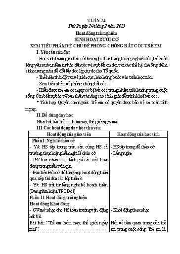 Kế hoạch bài dạy Lớp 5 - Tuần 24 - Năm học 2024-2025 - Lê Thị Tâm