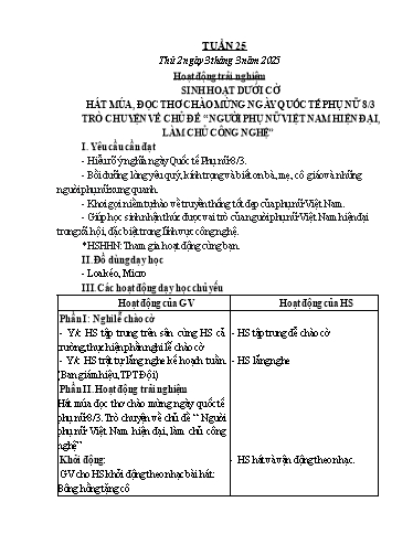 Kế hoạch bài dạy Lớp 5 - Tuần 25 - Năm học 2024-2025 - Trần Thị Diệp