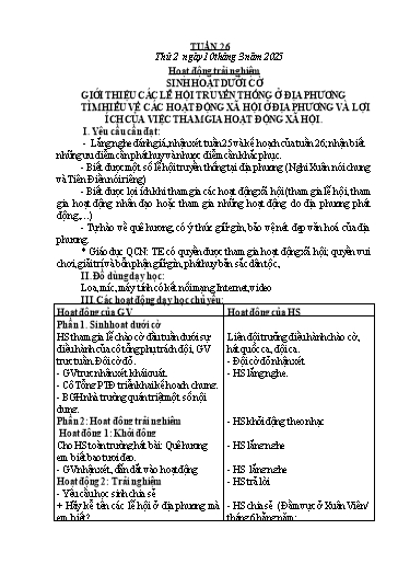 Kế hoạch bài dạy Lớp 5 - Tuần 26 - Năm học 2024-2025 - Đậu Thị Hoa