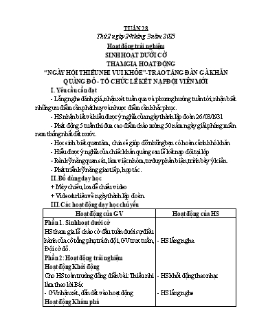 Kế hoạch bài dạy Lớp 5 - Tuần 28 - Năm học 2024-2025 - Lê Thị Tâm