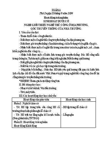 Kế hoạch bài dạy Lớp 5 - Tuần 3 - Năm học 2024-2025 - Trần Thị Diệp