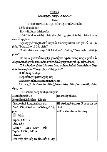 Kế hoạch bài dạy Lớp 5 - Tuần 5 - Năm học 2024-2025 - Trần Thị Khánh Vân