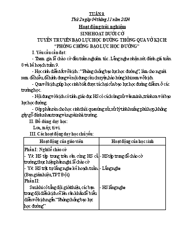 Kế hoạch bài dạy Lớp 5 - Tuần 9 - Năm học 2024-2025 - Lê Thị Tâm