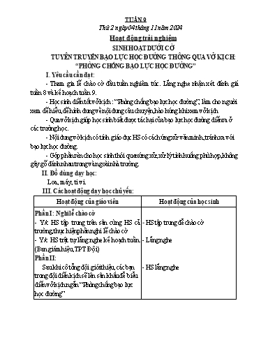 Kế hoạch bài dạy Lớp 5 - Tuần 9 - Năm học 2024-2025 - Trần Thị Khánh Vân